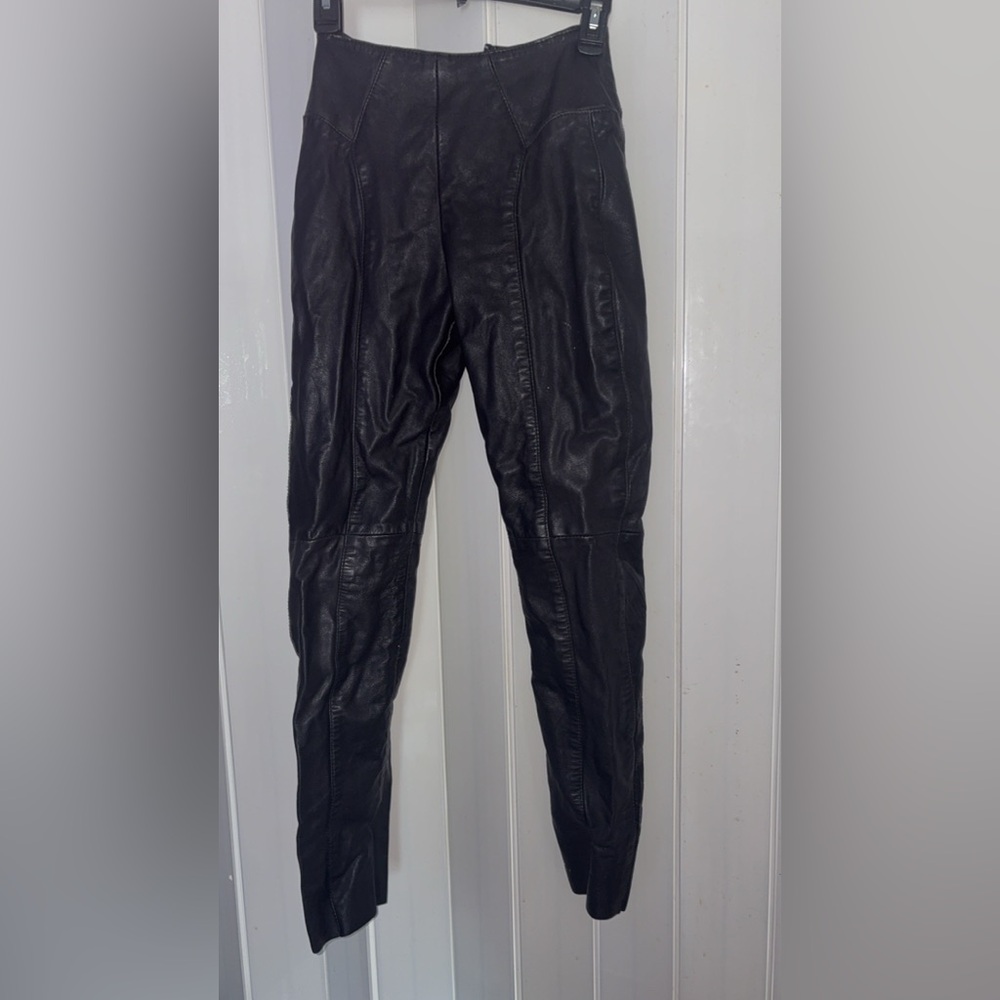 Unisex Black Leather Pants